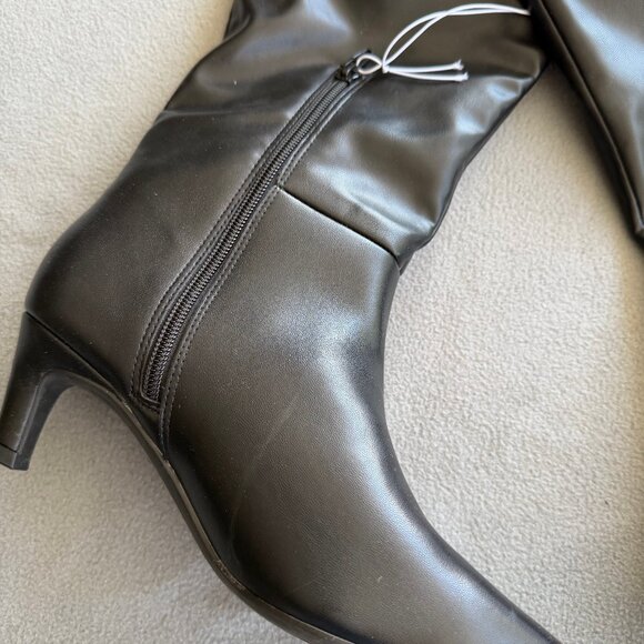 Womens Kendra Kitten Heel Tall Boots - Universal Thread Black 8 - Picture 6 of 11